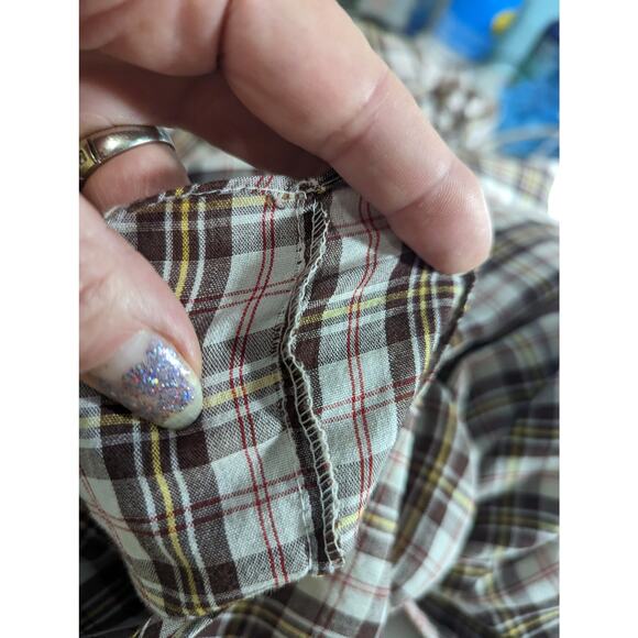 Vintage 70's Ely Plains Western Style Plaid Shirt Pearl Snap Buttons - Picture 8 of 9